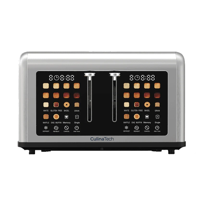 CulinaTosta Smart Touchscreen Toaster with Extra-Wide Slots - Stainless Steel 4-Slice Toaster