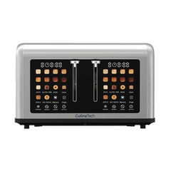 CulinaTosta Smart Touchscreen Toaster with Extra-Wide Slots - Stainless Steel 4-Slice Toaster