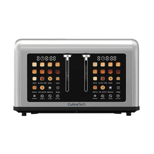 CulinaTosta Smart Touchscreen Toaster with Extra-Wide Slots - Stainless Steel 4-Slice Toaster
