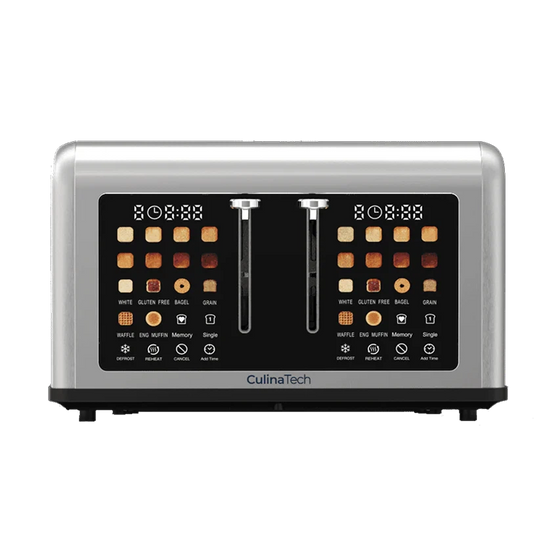 CulinaTosta Smart Touchscreen Toaster with Extra-Wide Slots - Stainless Steel 4-Slice Toaster